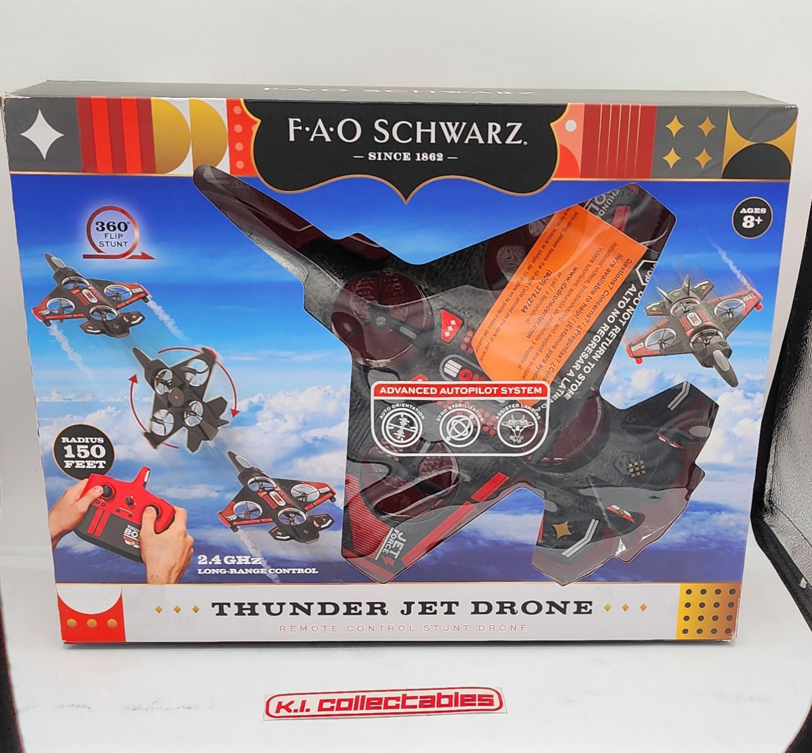 FAO Schwarz Thunderbolt Jet Drone Long Range Light Weight NEW