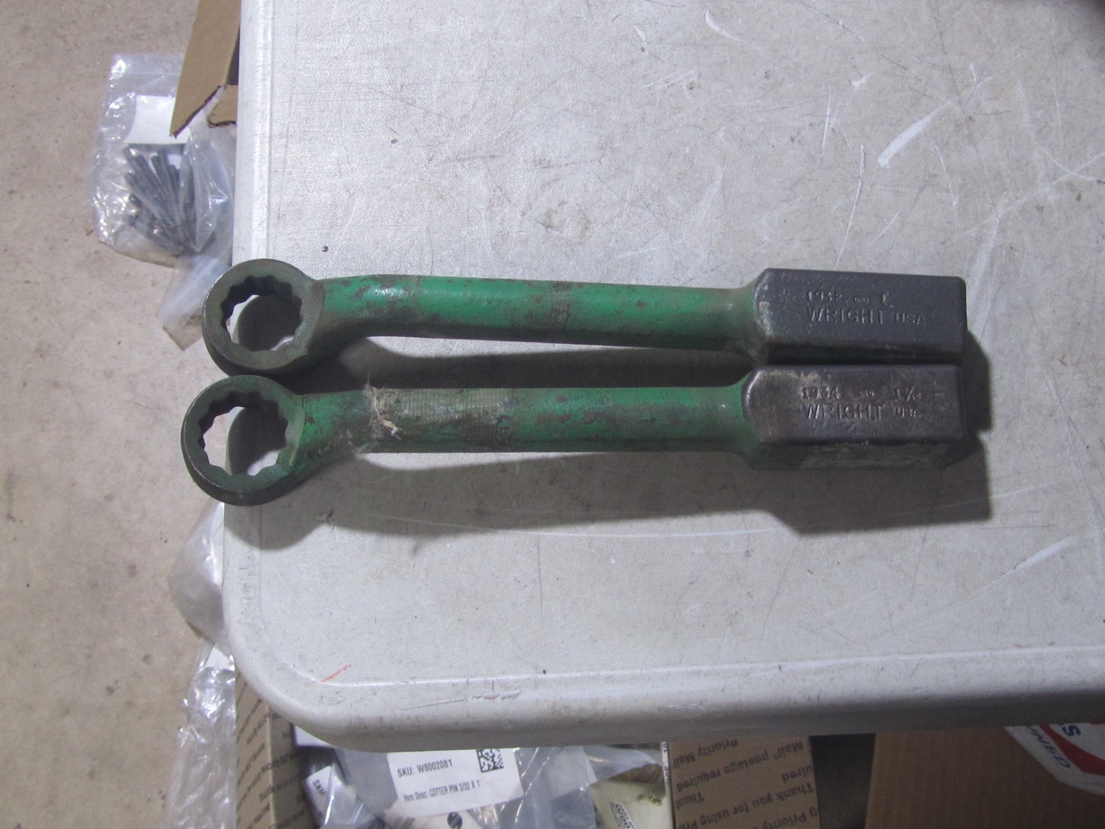 USED Wright 1932,1934 HAMMER STRIKING FACE 1", 1-1/16" OFFSET BOX WRENCH 12 POIN