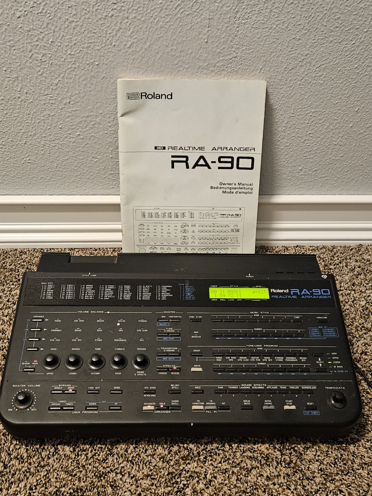 Vintage Roland RA-90 Realtime Arranger W/ Power Supply And Manual
