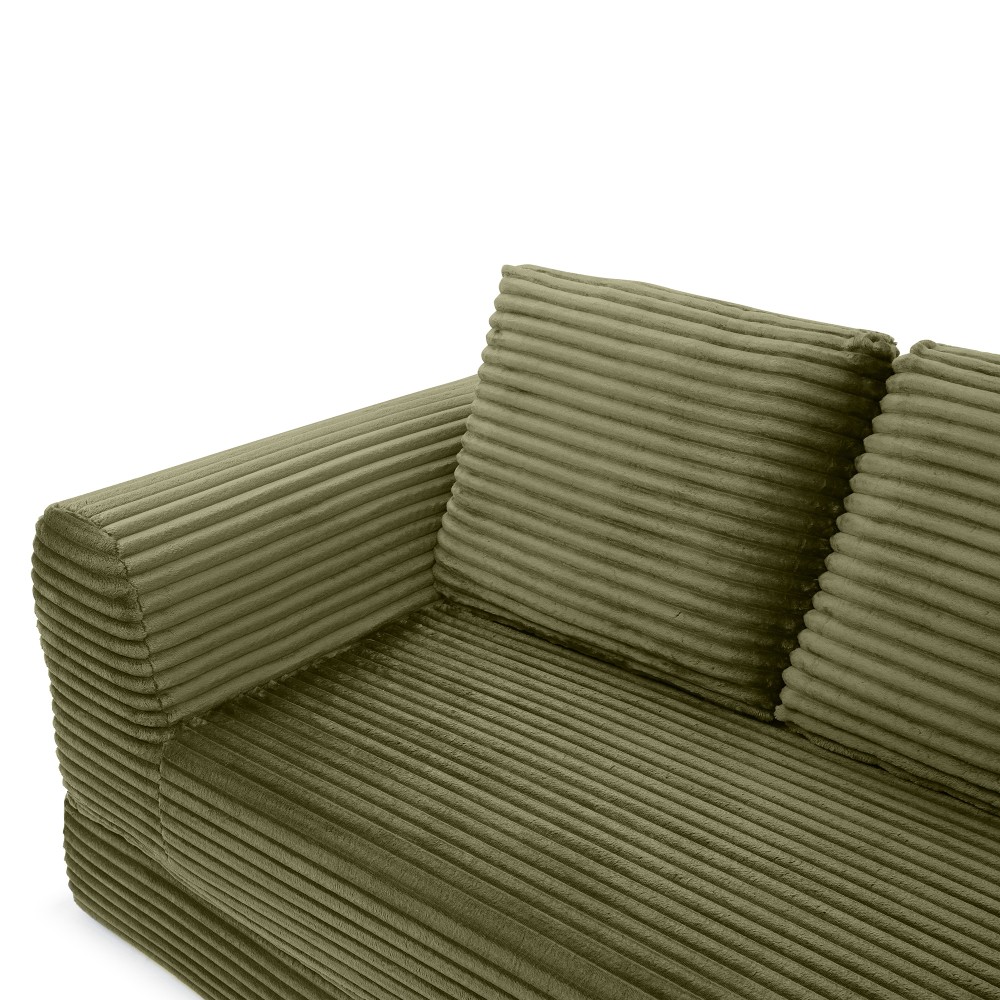 2-in-1 Modern Corduroy Convertible Sofa Bed Sleeper Couch - No Assembly