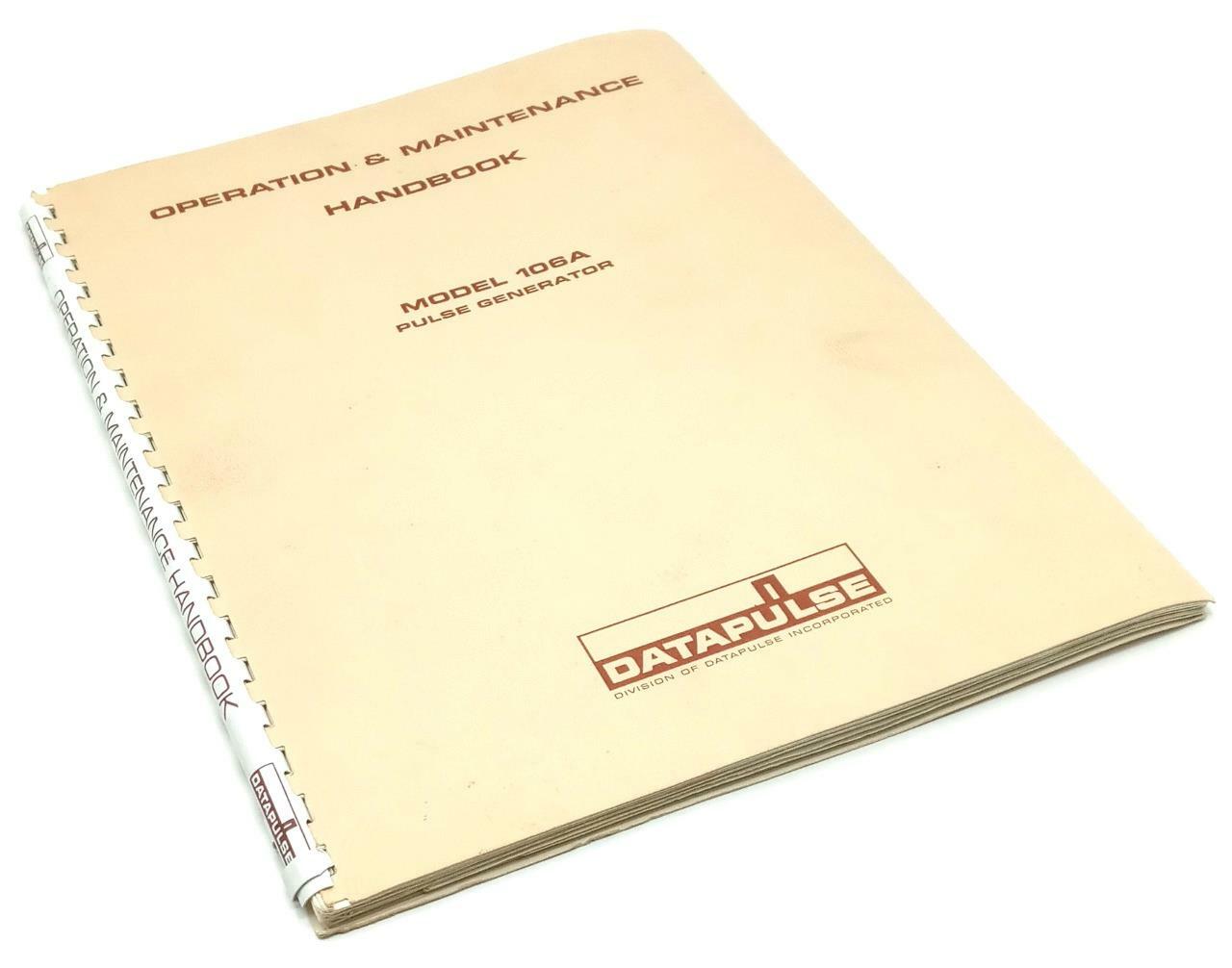 DataPulse Model 106A Pulse Generator Operating & Maintenance Manual