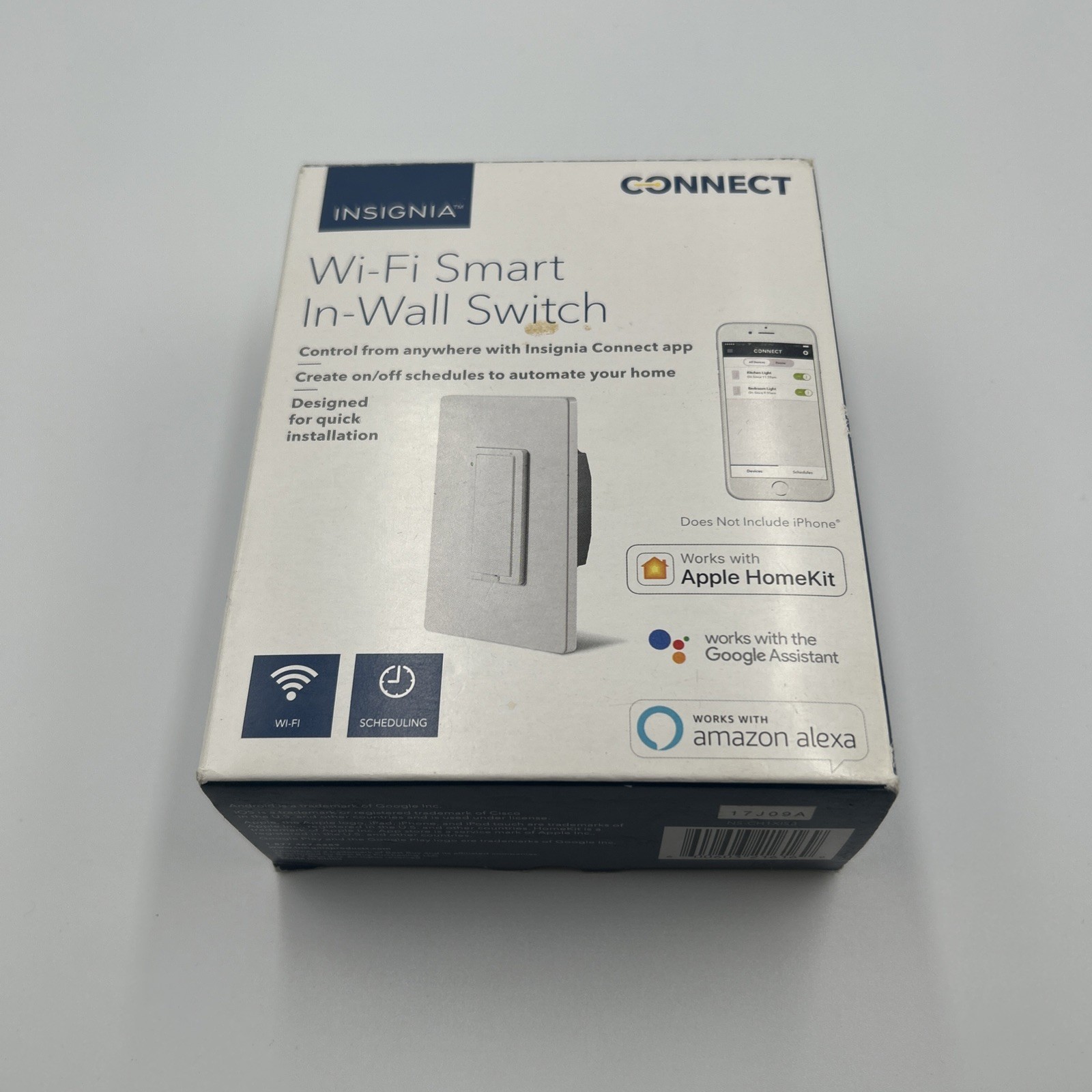 Insignia NS-CH1XIS8 Smart In-Wall Light Switch Wi-Fi - White #6169 z35 b17