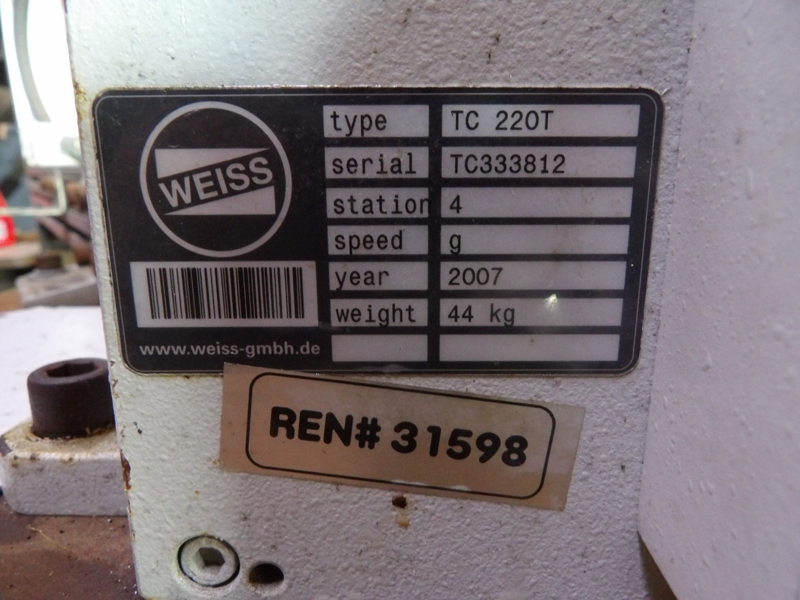 Weiss TC220T Rotary Indexing Table and controls