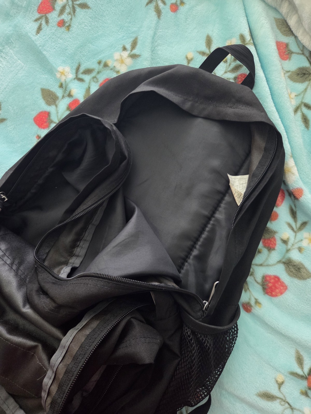 JanSport Trans Black Backpack Zip Closure Padded Straps External Pockets