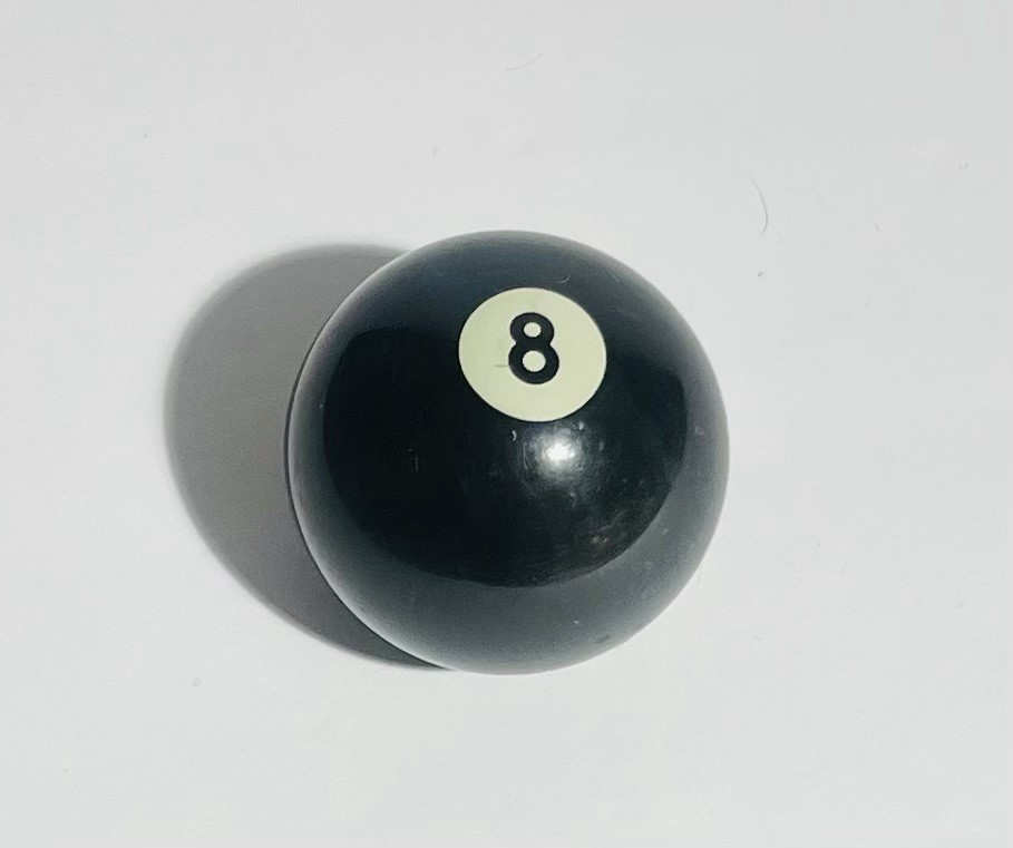 Vintage Pool Ball Number 8 Black Solid Replacement