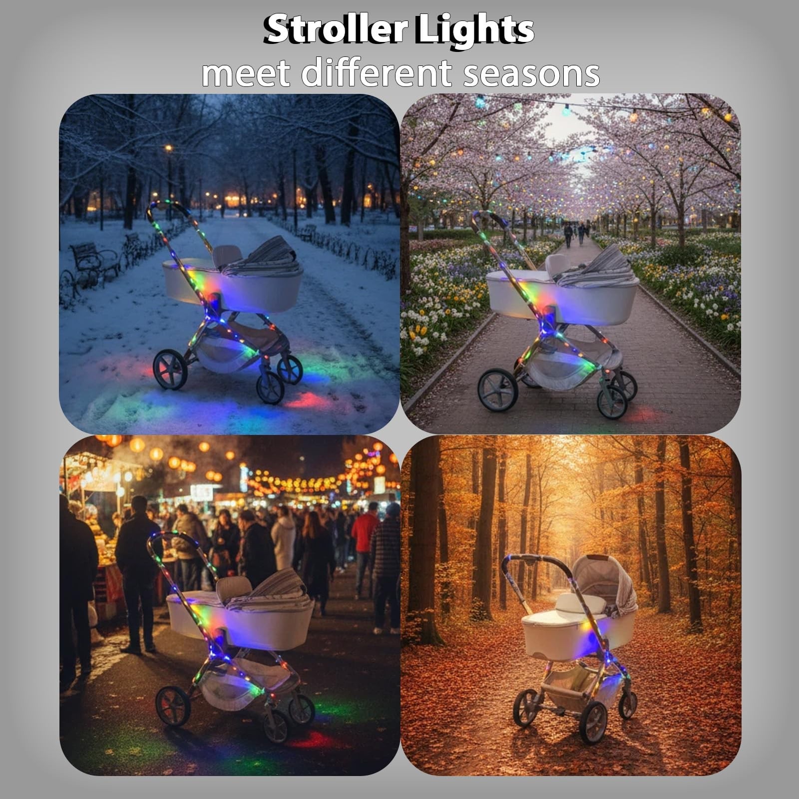 NANBEITONG LED Stroller Lights Multicolored