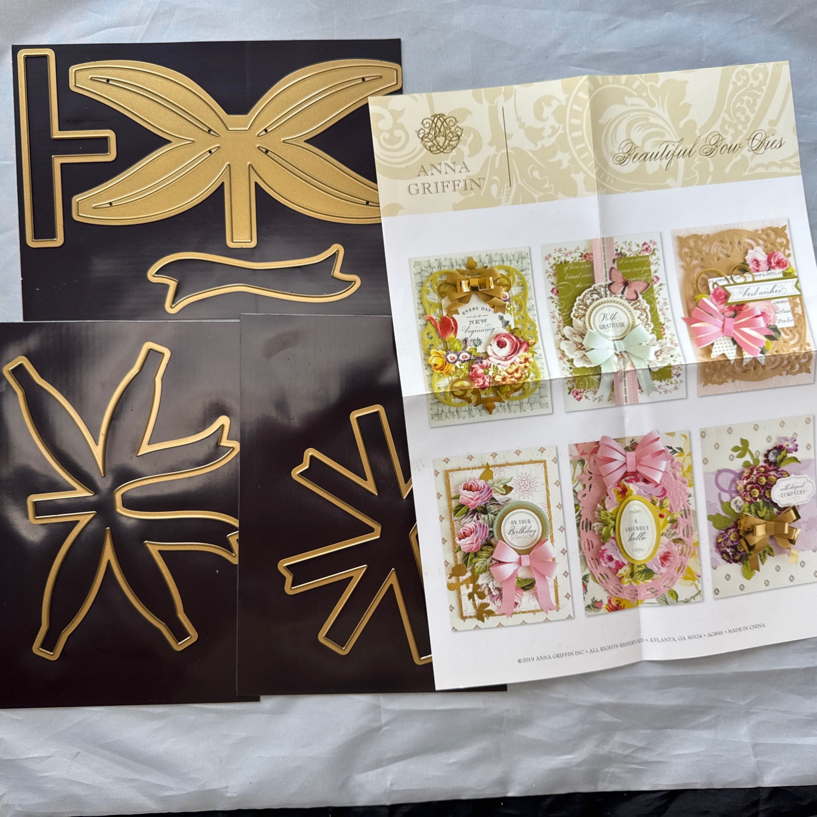 Anna Griffin BEAUTIFUL BOW DIES AG895 Die Set - instruction Sheet