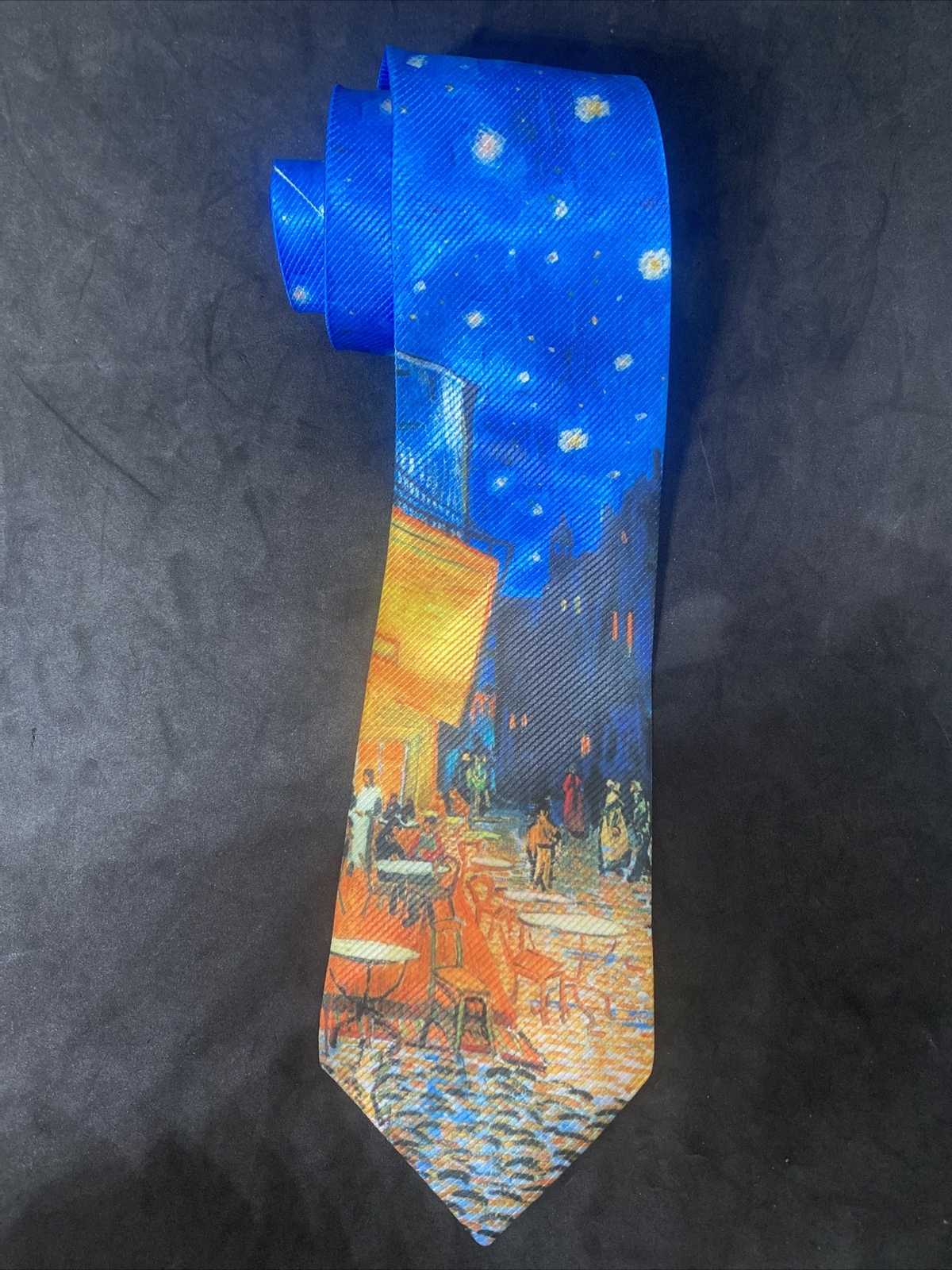 Cafe Terrace at Night Van Gogh NECKTIE Satin Finish Polyester 3” W