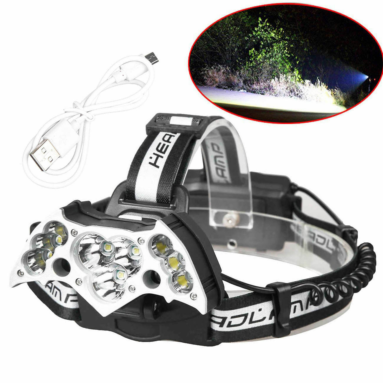 11 LED Rechargeable LED Headlamp Headlight Flashlight Head Torch