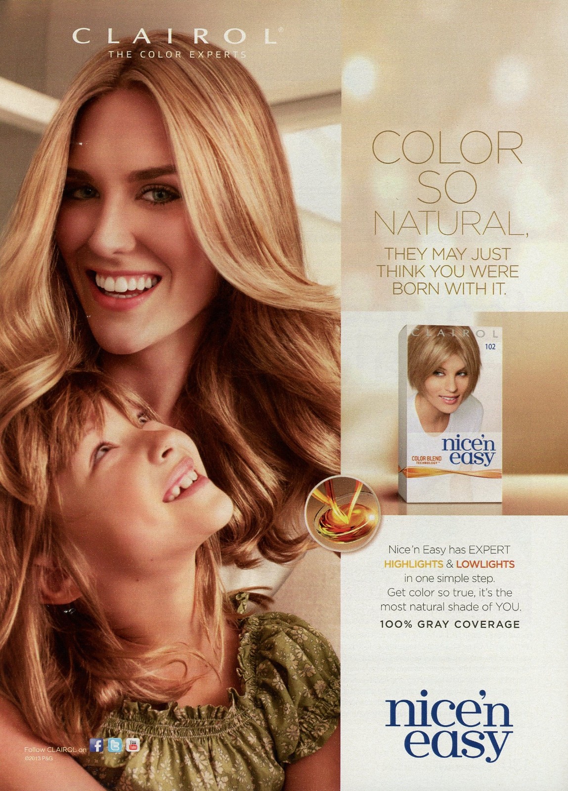CLAIROL magazine AD #024 RARE 2013 PRETTY BLONDE Nice'n Easy Out of Print