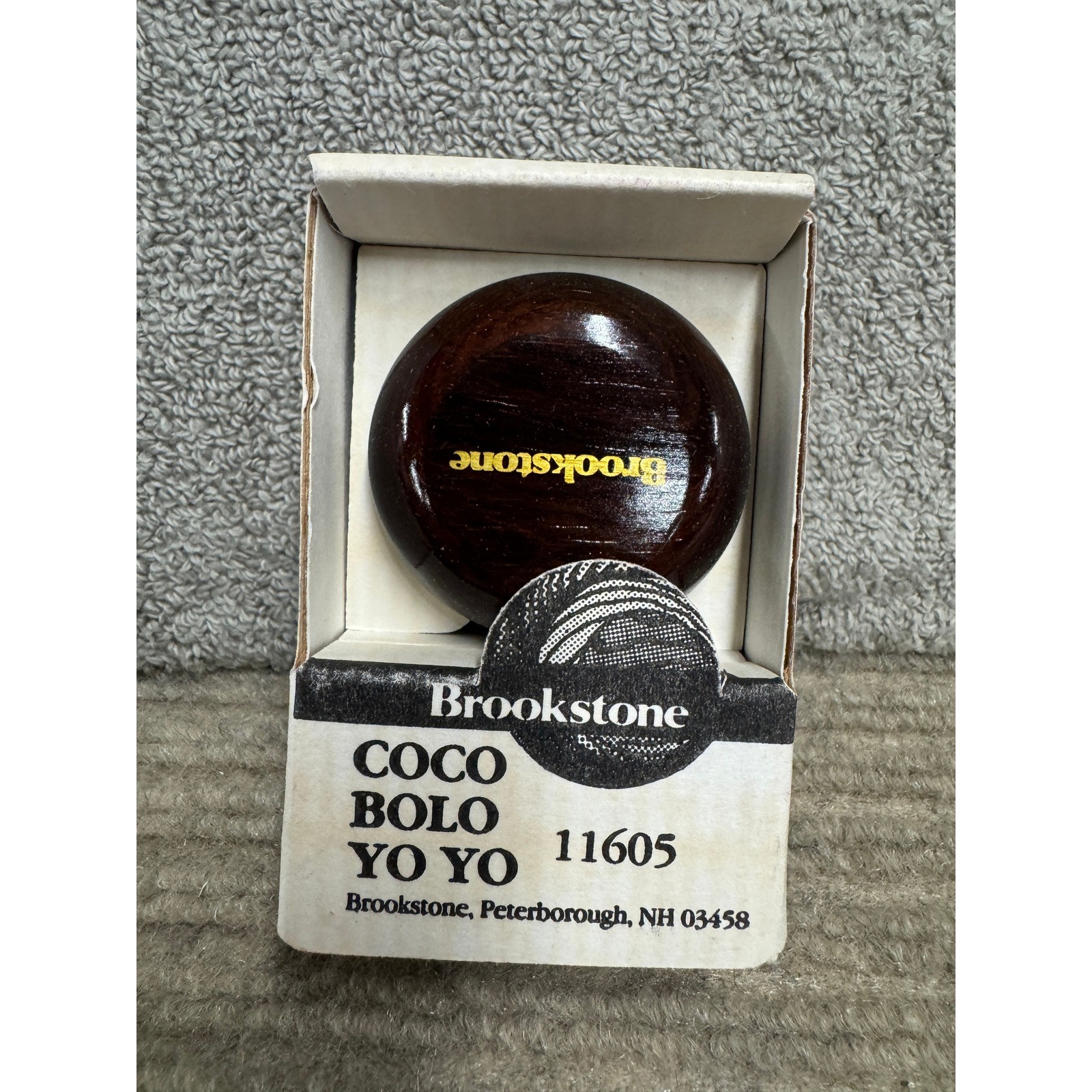 Vintage Brookstone Cocobolo Wood Yo Yo Brown Wooden Skill Toy Model 11605 Boxed