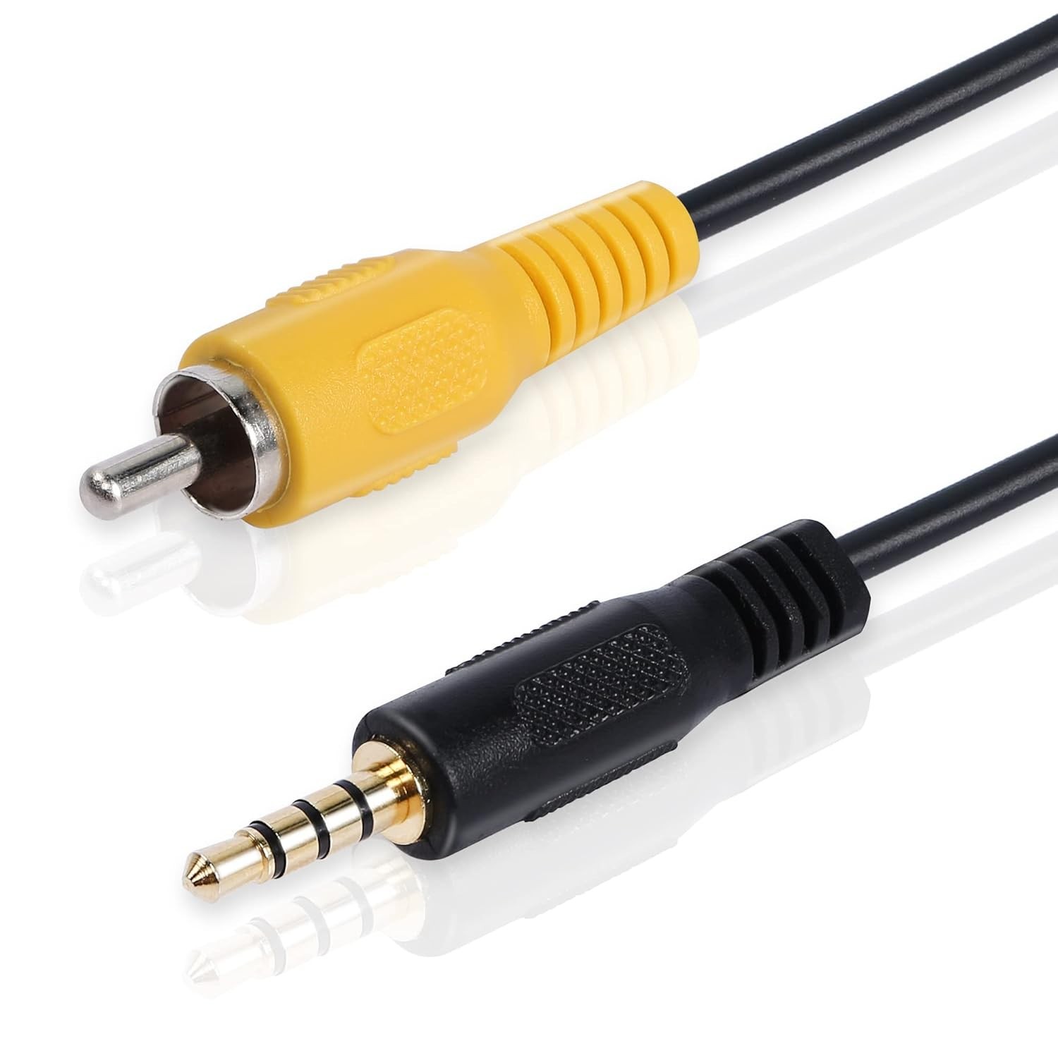 3.5 mm to RCA Video Cable 1/8 inch Male Plug Black