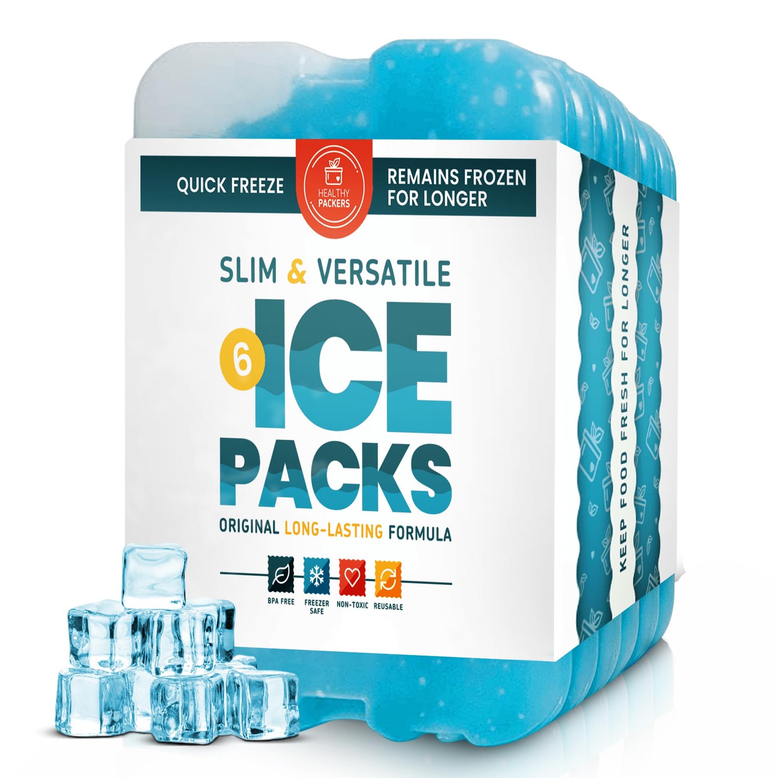 Healthy Packers Ice Packs for Lunch Bags  Original Cool Pack | Slim & LongLas...