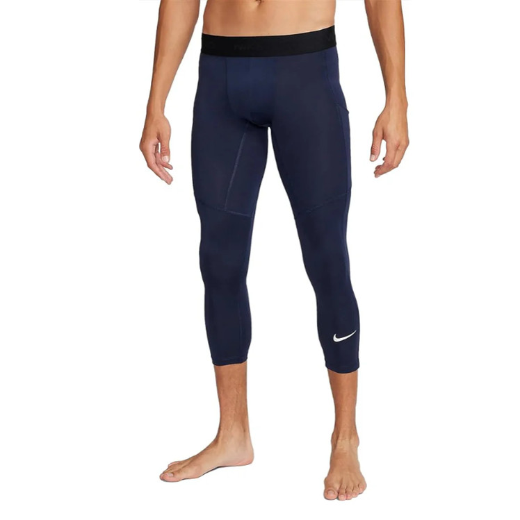 Nike Pro Men's Dri-FIT 3/4-Length Fitness Tights Size L Navy FB7950 -492