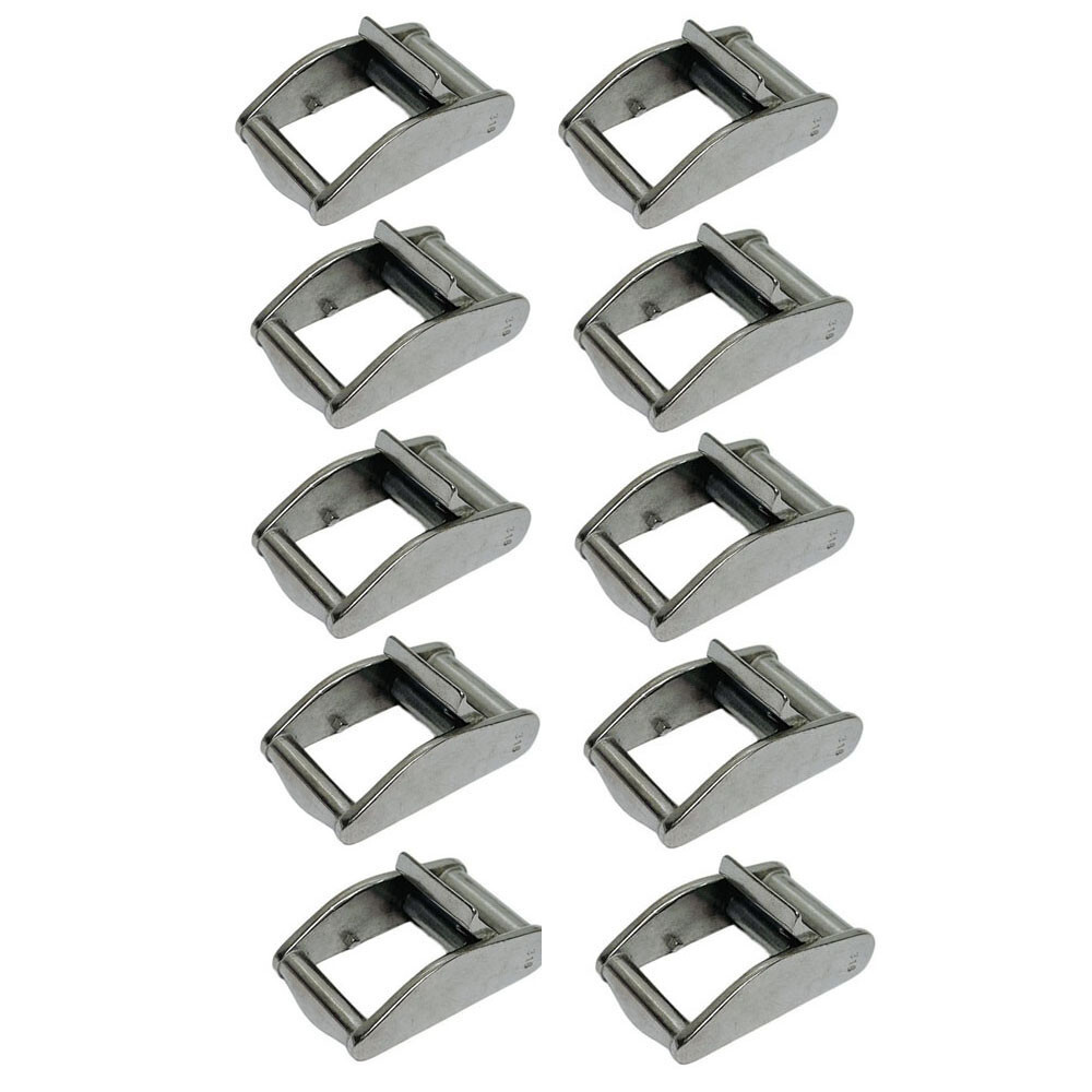 1" Marine Cam Buckle Rachet Tie Down Webbing Straps 100 WLL Stainless Steel 10Pc