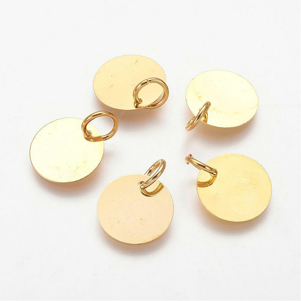 Metal Stamping Blanks Brass 12mm Initial Charms Blank Charms with Jump Ring