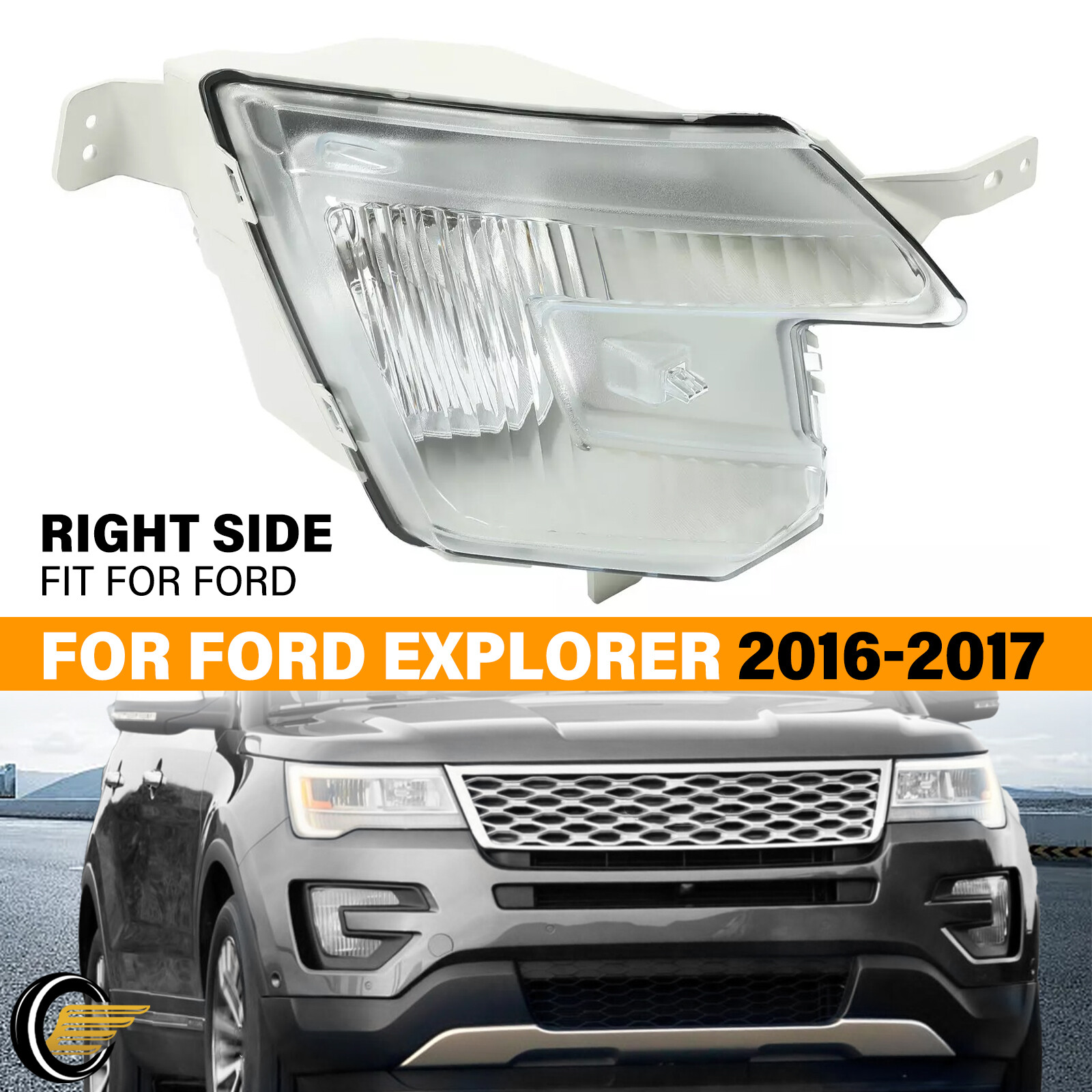 Fog Light Halogen Passenger RH For Ford Explorer 2016-2017 FB5Z-15200G FO2593237