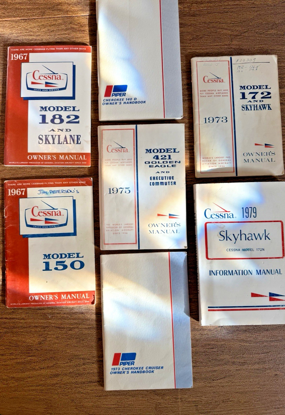 Lot Cessna 421 182 172 150 and Piper Cherokee Owner Handbooks Manual Book