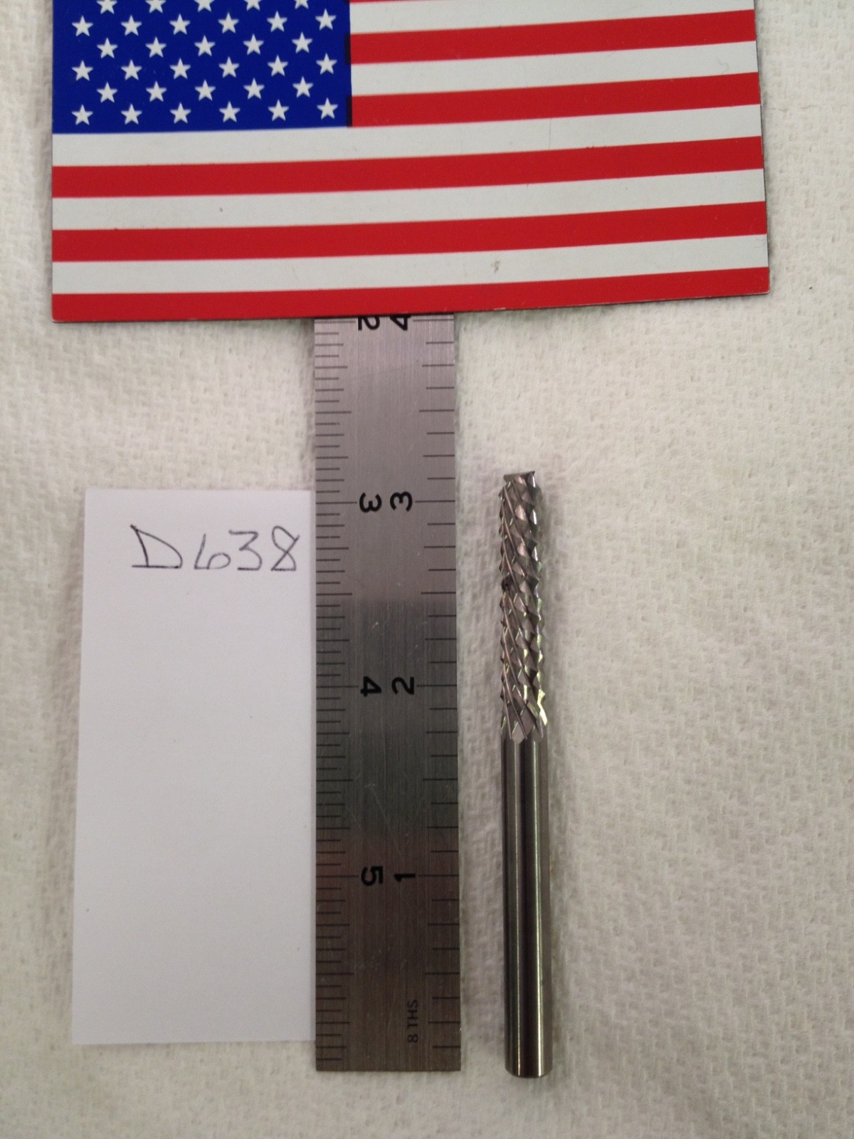 1 NEW 1/4" (.250) SHANK CARBIDE BURRS. DIAMOND CUT. FLAT END CUT USA MADE {D638}