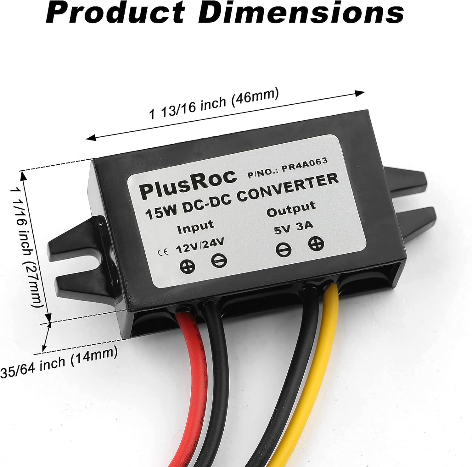 Waterproof 12V/24V to 5V Converter DC-DC Step down Module Power Adapter (Open Wi