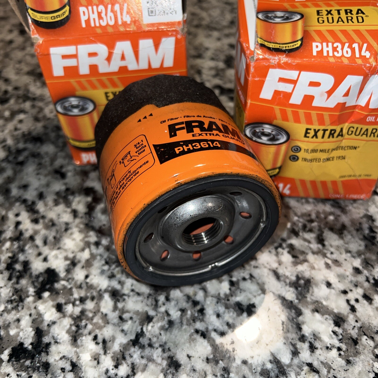 2 Pack - FRAM Extra Guard PH3614, 10K Mile Change Interval Spin-On Oil Filter