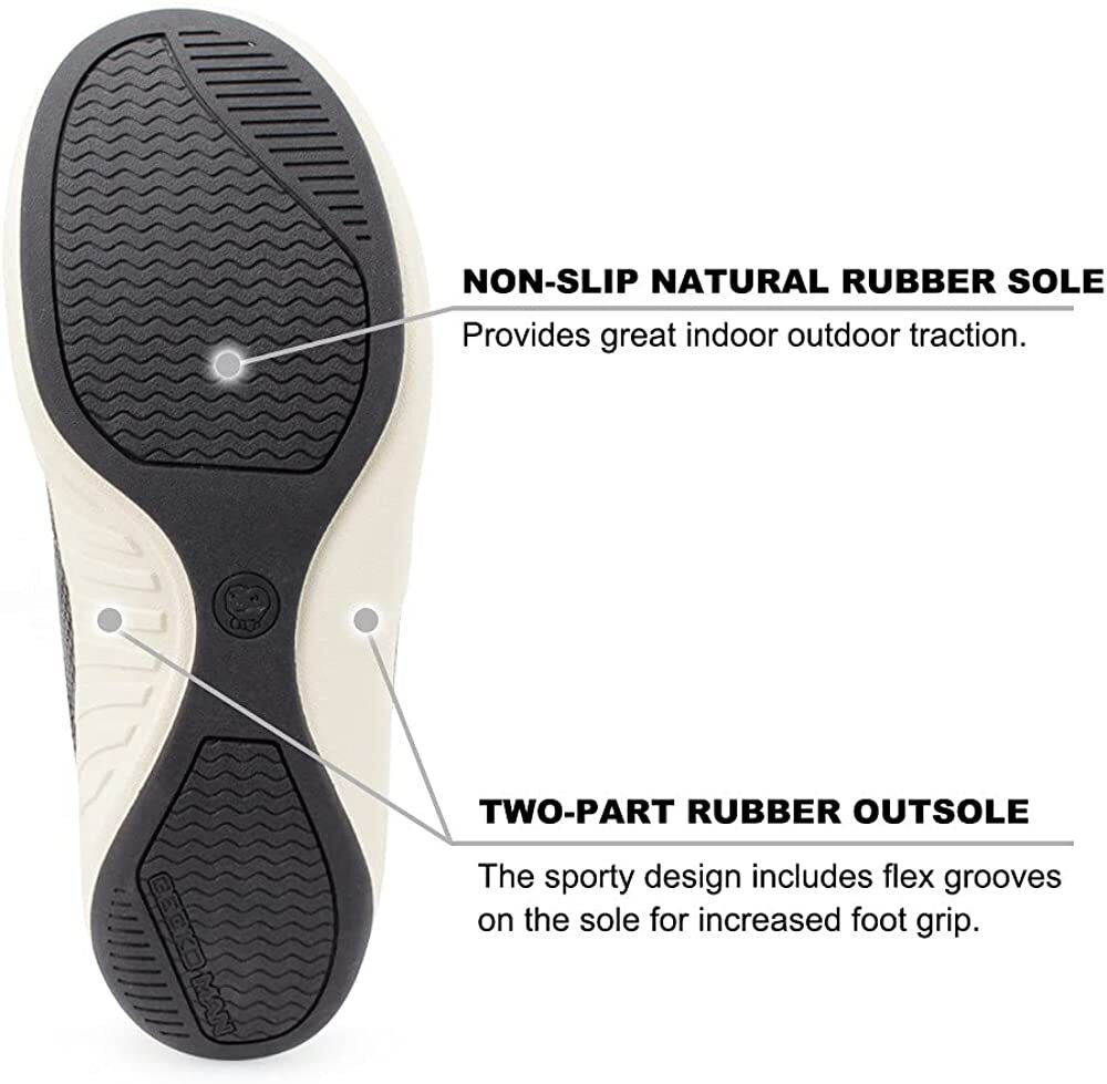 Mens Slippers with Arch Support Canvas House Slipper Slip On Clog Outdoor Shoes
