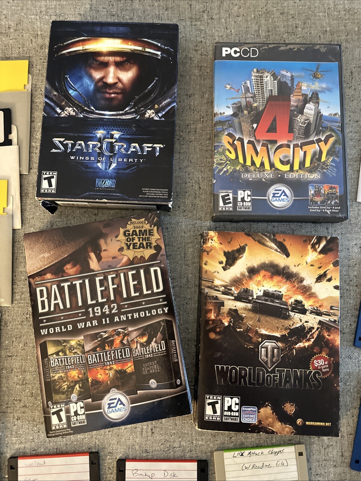 COMPUTER GAME & FLOPPY DISK LOT 5.25 3.5 Random Untested BATTLFIELD WORKD TANKS