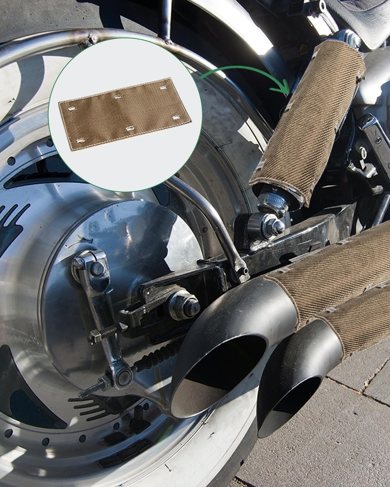 Titanium Pipe Shield with Gloves, Exhaust Heat Shield 12" x 6", 2 L... Fast Ship
