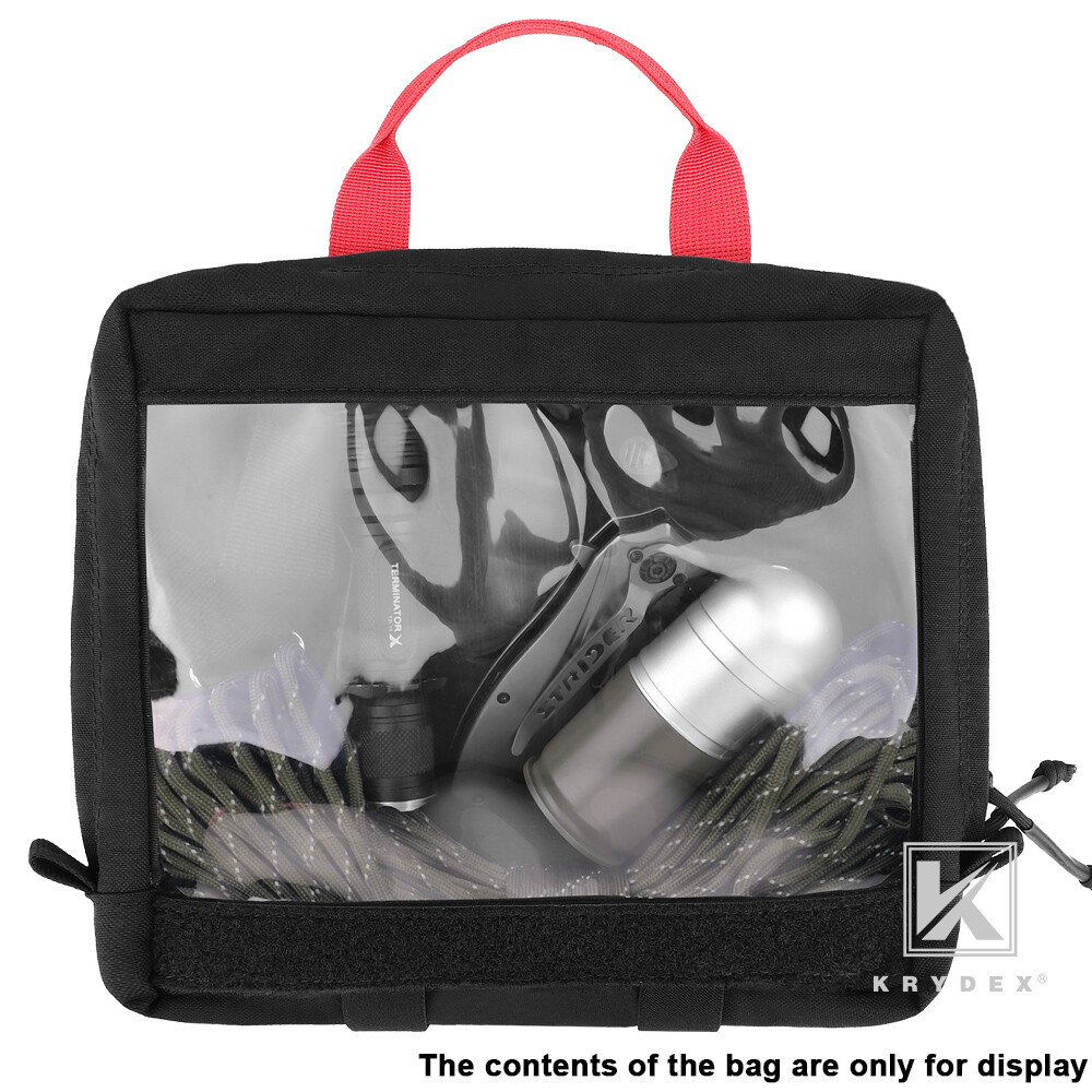 KRYDEX Clear Top Insert Pouch Medical Bag Organizer Hook & Loop for D3 Backpack