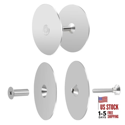 2 Set Door Hole Cover Plate,2-5/8" Diameter Round Deadbolt Cover Silver