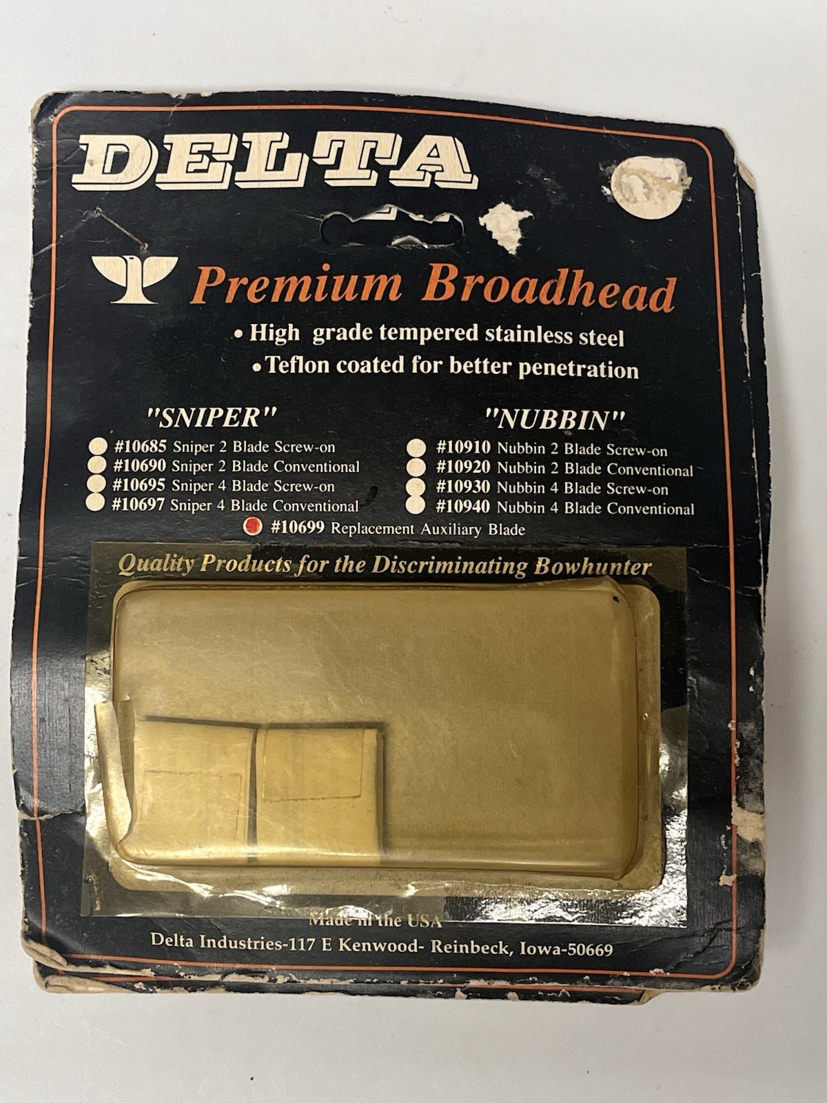 VINTAGE DELTA PREMIUM BROADHEAD REPLACEMENT AUXILIARY BLADES #10699 2 PACKS