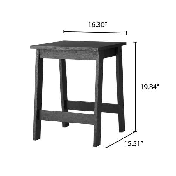 Black Wood Grain Sofa Side Table Bedside Nightstand Small Coffee Accent Table