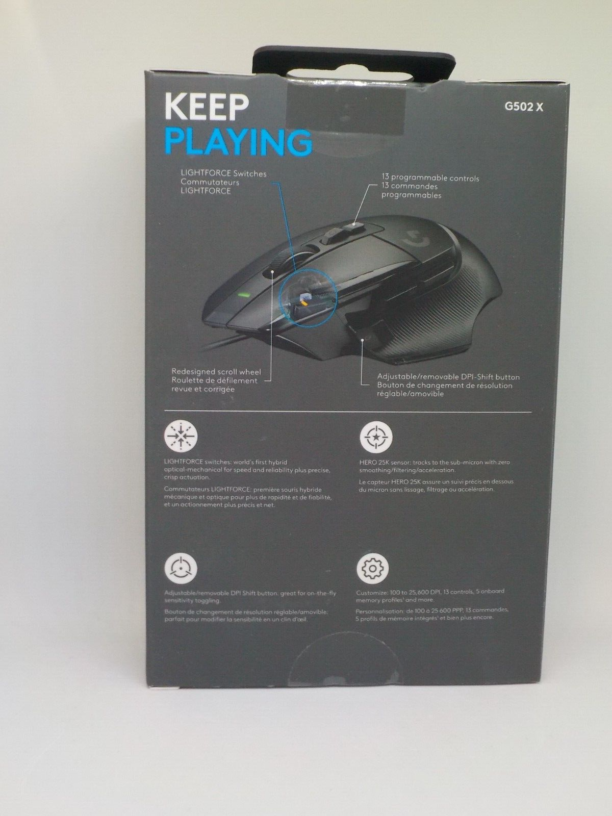 New Logitech G502 X Wired Gaming Mouse - LIGHTFORCE hybrid optical-mechanical