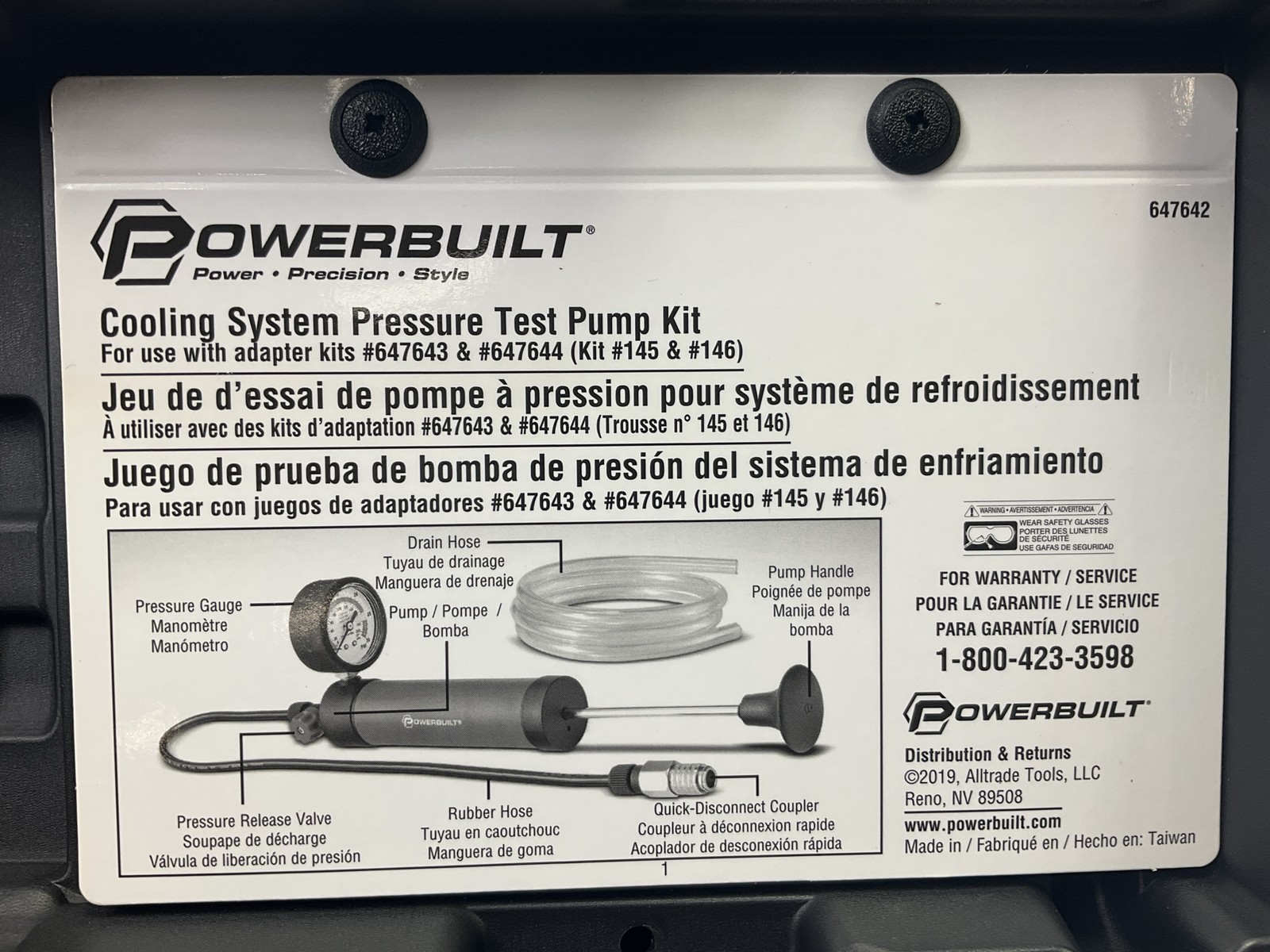 POWERBUILT 647642 Cooling System Pressure Test Pump Kit