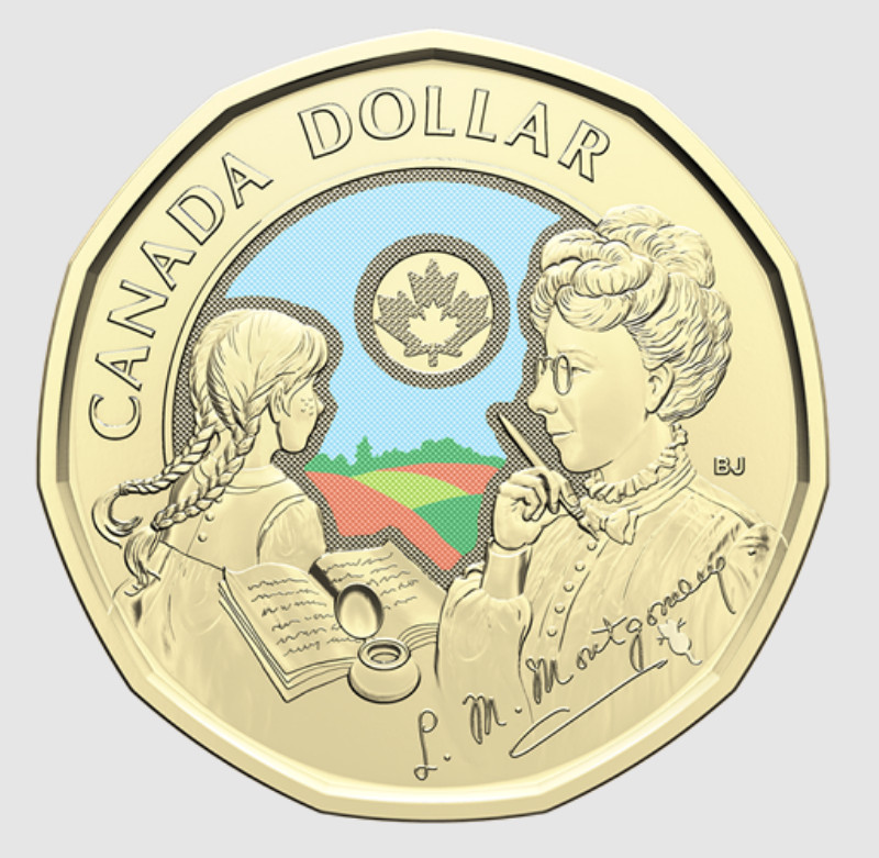 2024 Canada $1 Loonie - Lucy M Montgomery COLOURED  - fresh from new mint roll