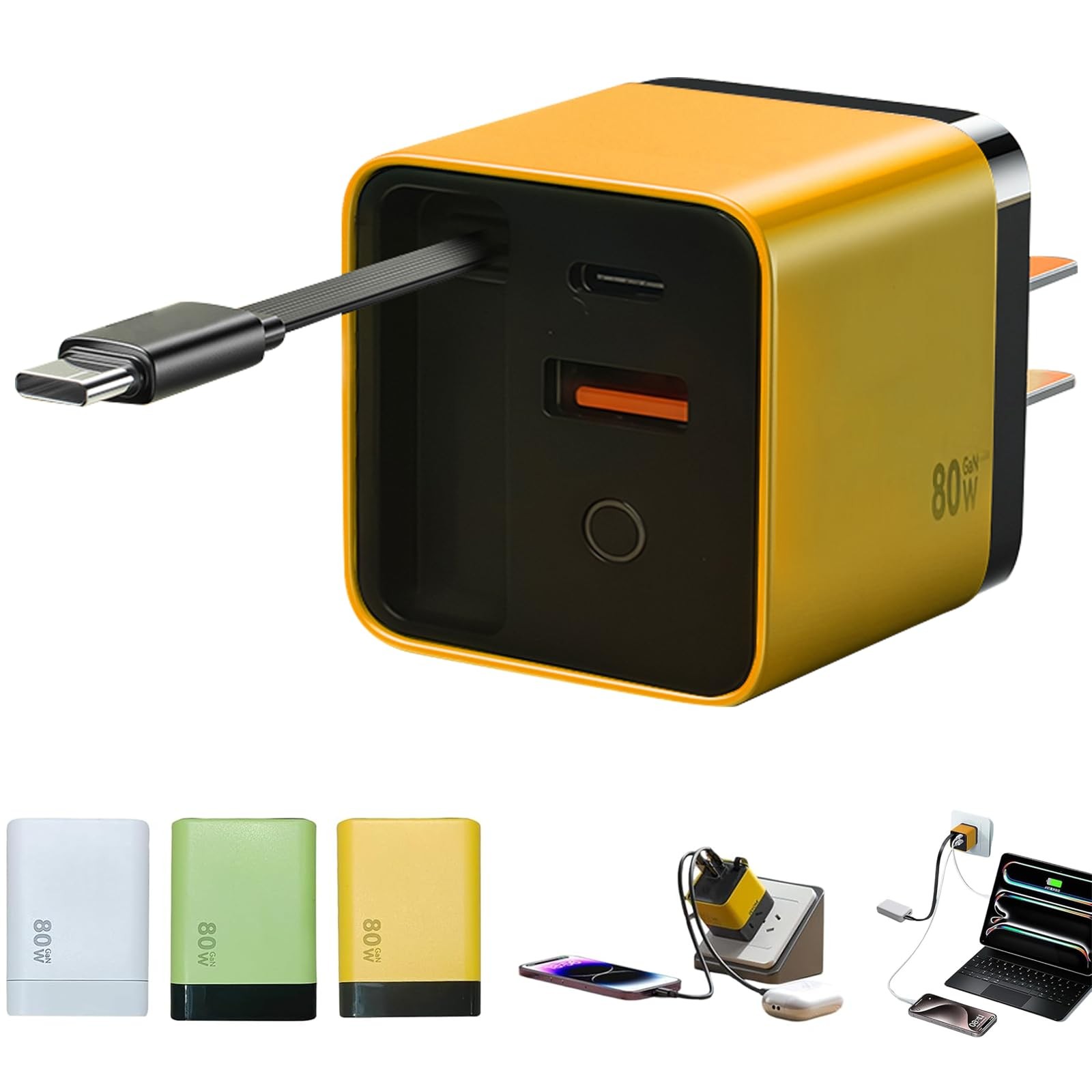 Tobre 3 in 1 GaN Charger 80W,Scalable 80W Max Fast Charging Block with Type-C...