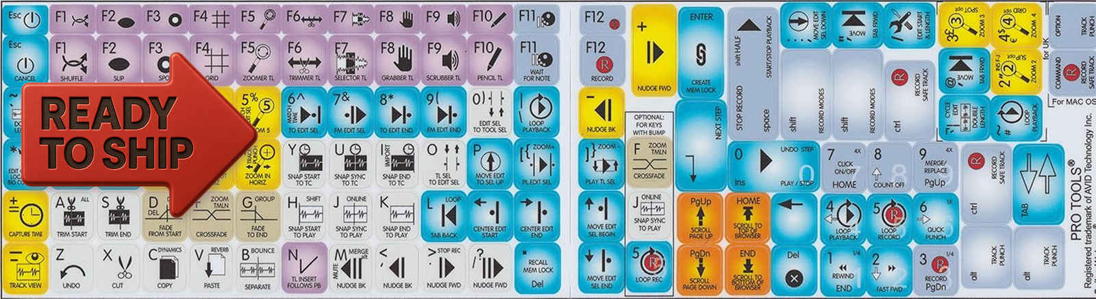 Avid Pro Tools Editing Sticker for Keyboard