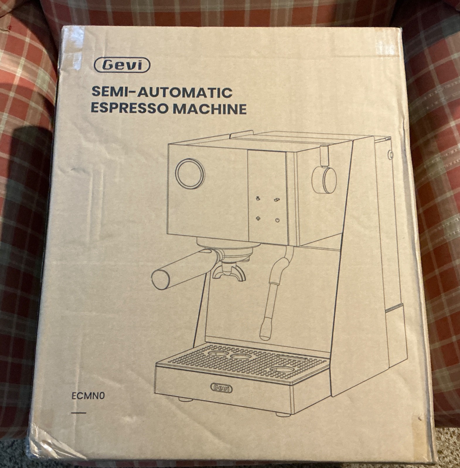 Gevi Semi-Automatic Espresso Machine With Milk Frother And Portafilter, White
