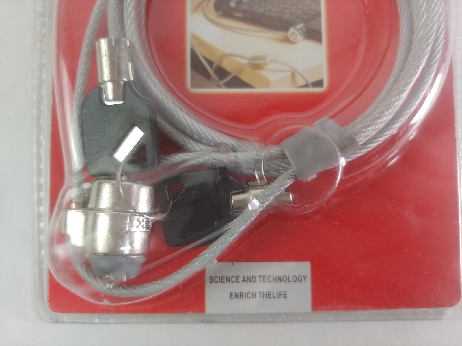 New F&K NOTEBOOK 6 Foot Cable Lock with 2 keys
