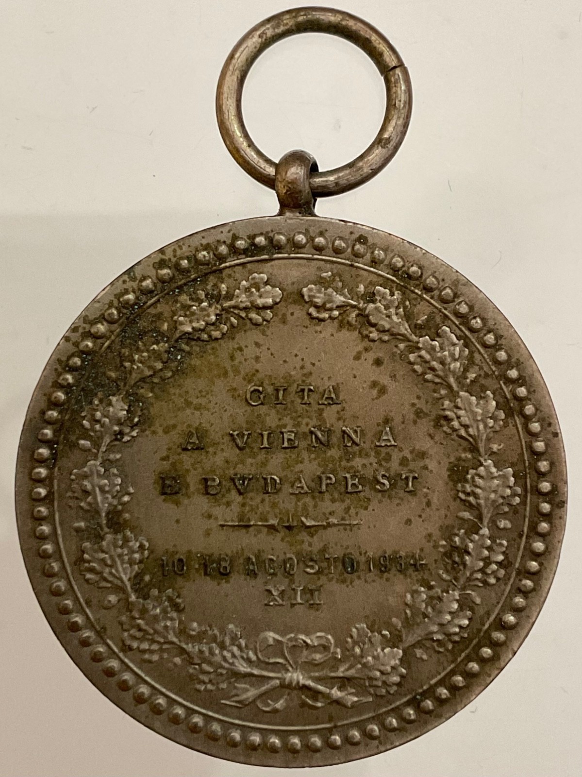MINISTERO DELLE FINANZE ROMA MEDAGLIA GITA A VIENNA E BUDAPEST 1934 OND URBE