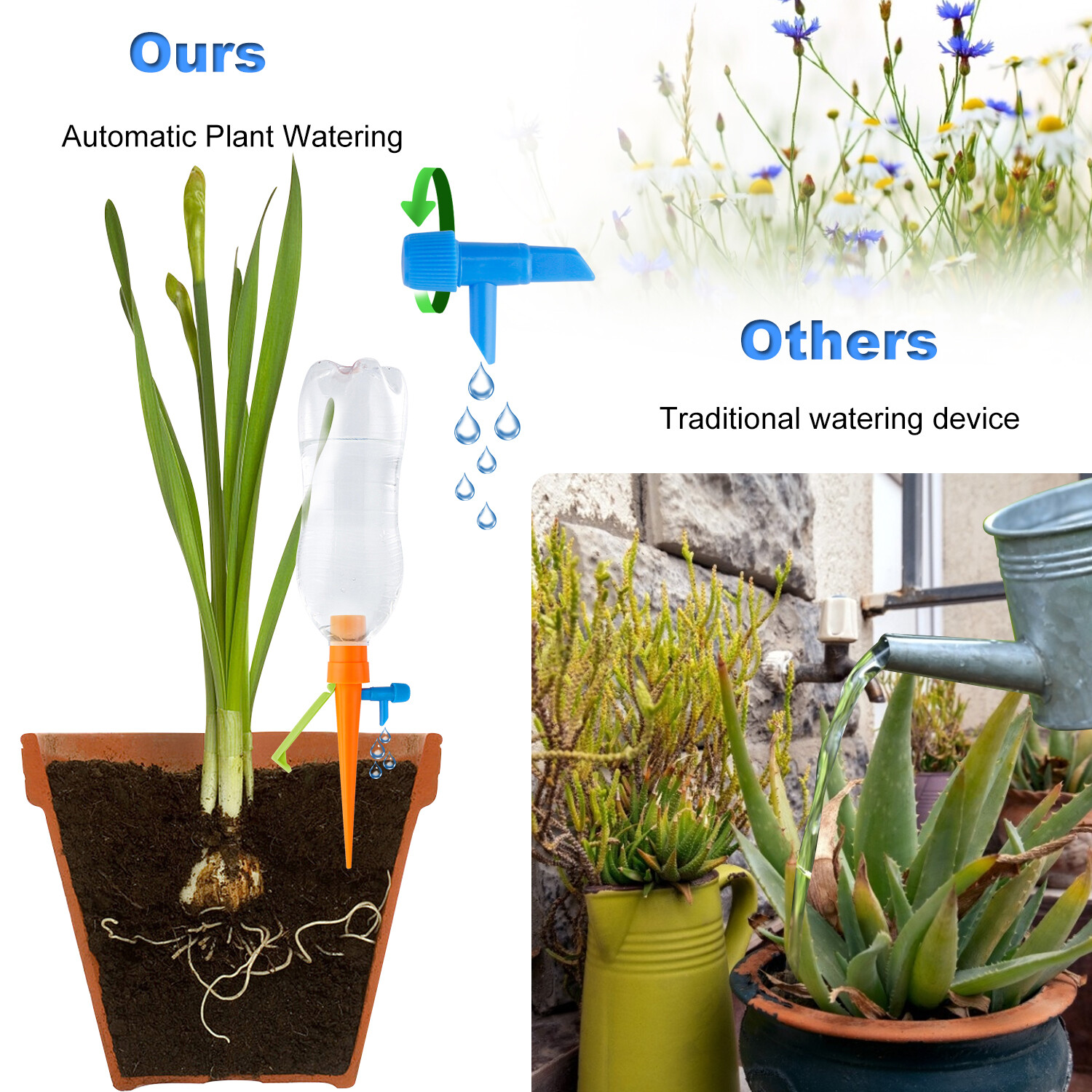 12PCS Garden Tools Automatic Self Watering System Plant Water Drip Irrigation