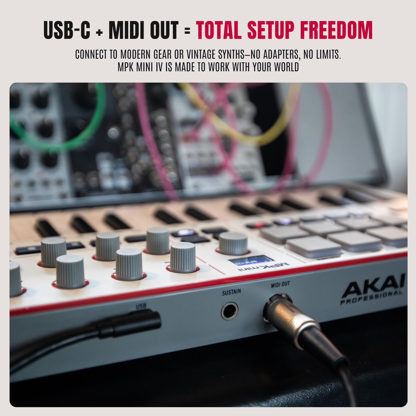 Akai Professional MPK Mini IV USB-C MIDI Keyboard Controller for Grey