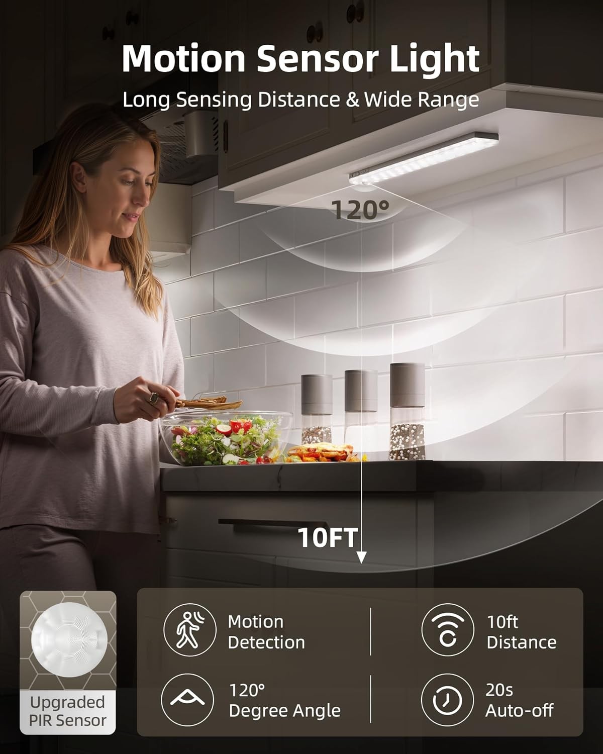 EZVALO 6-Pack Under Cabinet Lighting with Charging Station