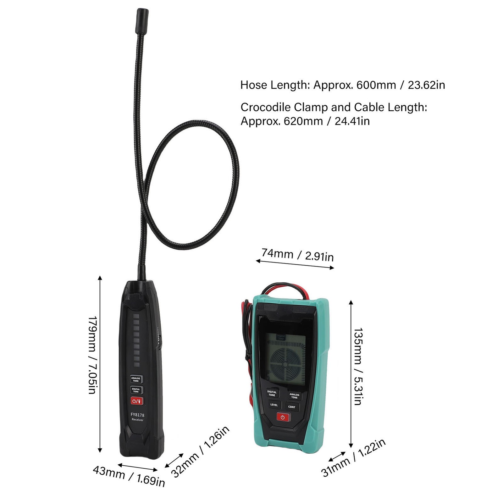 Underground Wire Locator Digital Analog Buried Wire Tracer Cable Break Detector