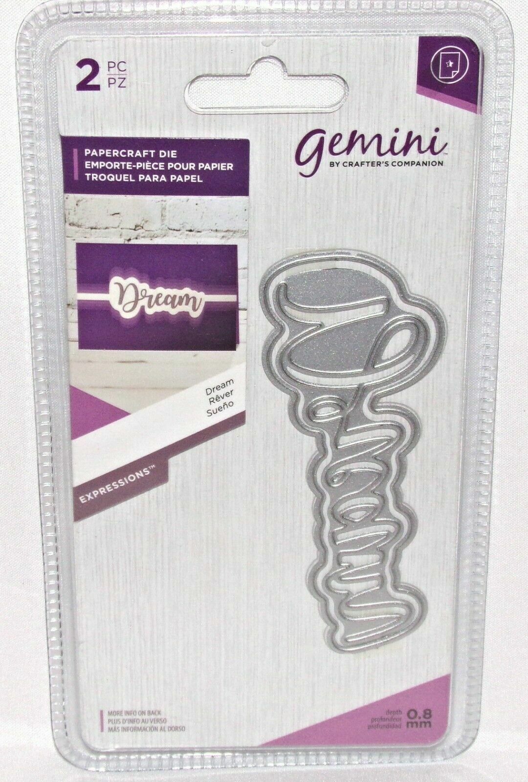 Gemini Expressions Dream Die Versatile Word & Shadow 2pc by Crafter's Companion