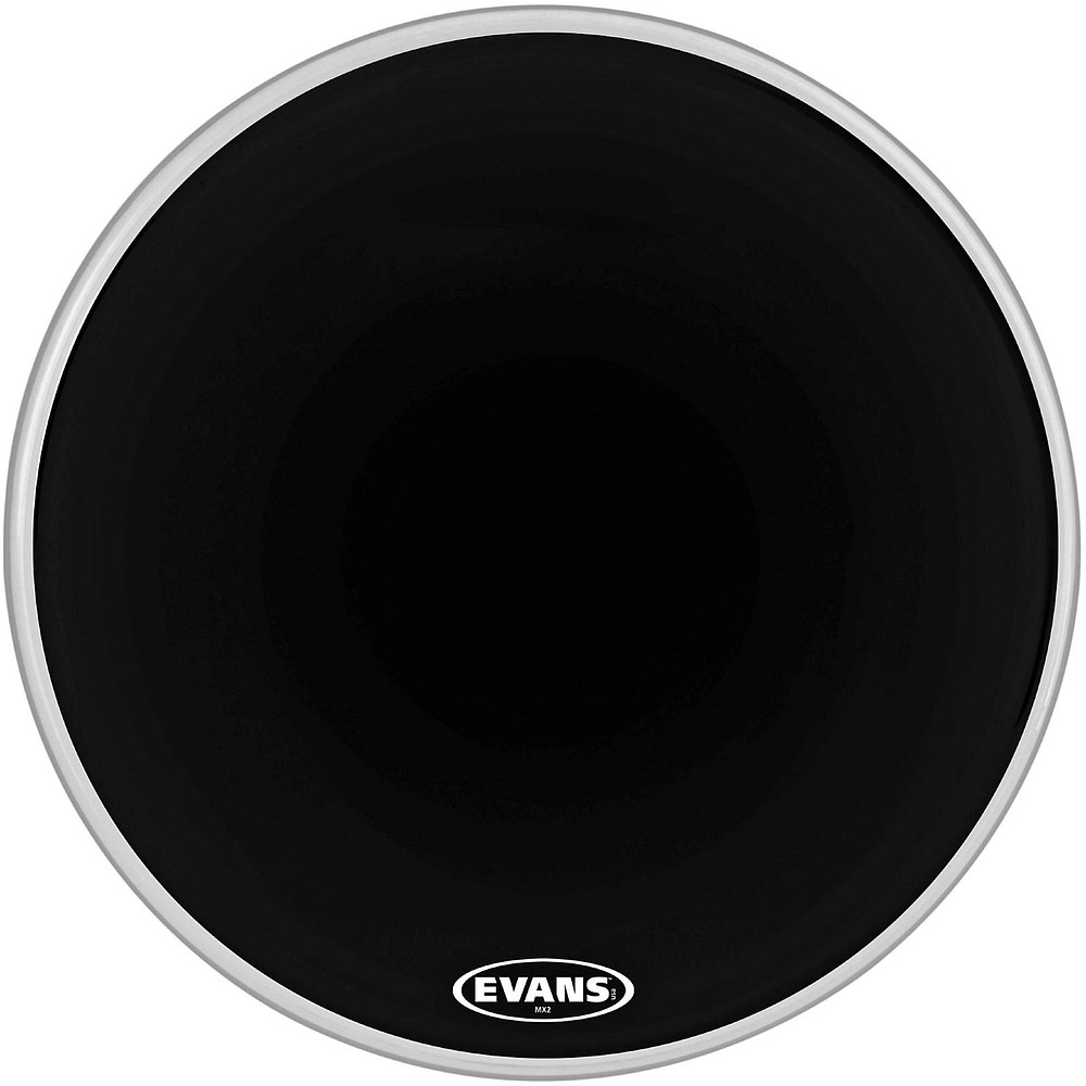 Evans MX2 Black Marching Bass Drum Head Black 26 in.