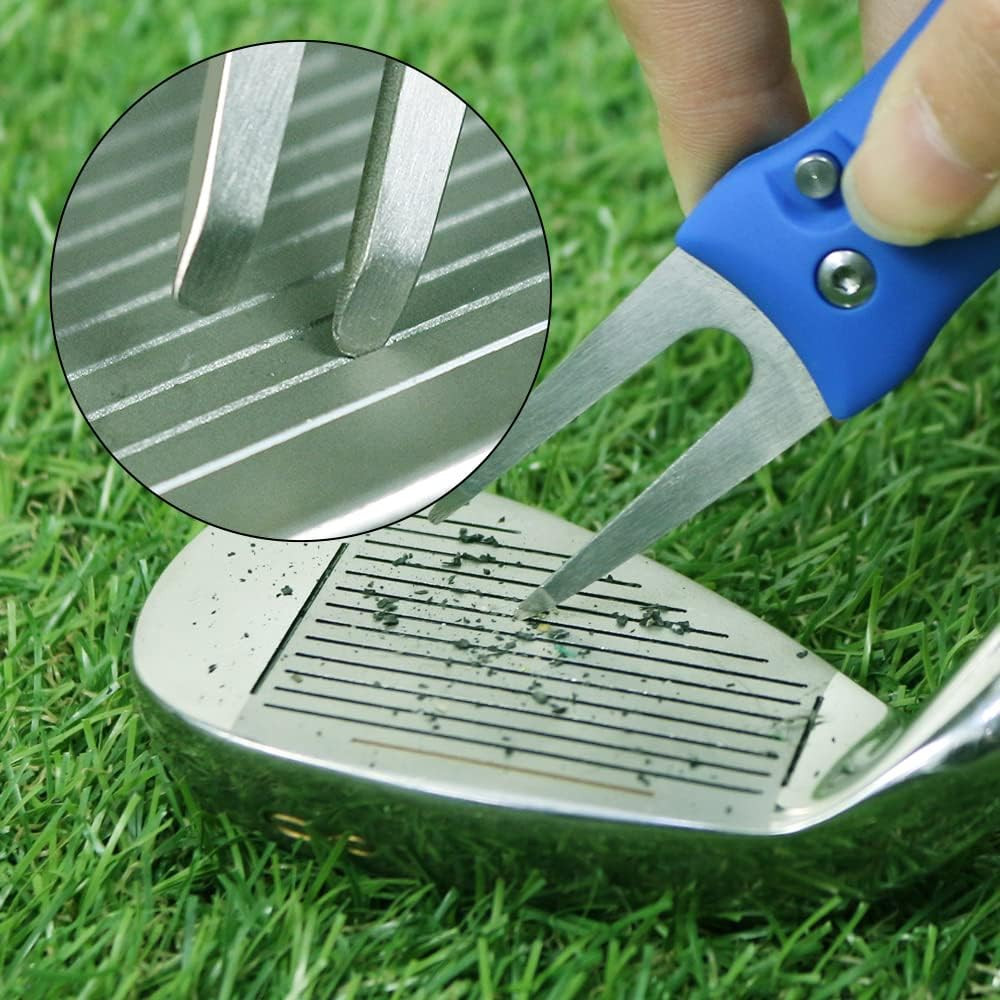 Golf Divot Repair Tool Switchblade Divot Tools with Golf Ball Marker Pop-Up Butt