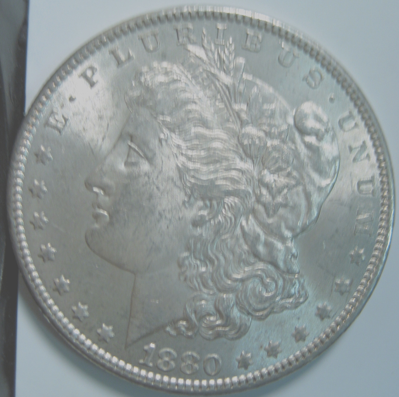 1880 MORGAN SILVER DOLLAR~AU/BU EXCELLENT DETAIL PROBLEM FREE BRIGHT WHITE *
