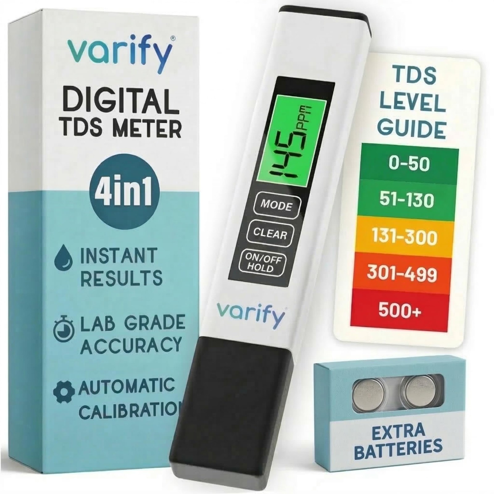 Instant 4in1 TDS Meter Digital Water Tester for Drinking Water | Accurate 0–9...
