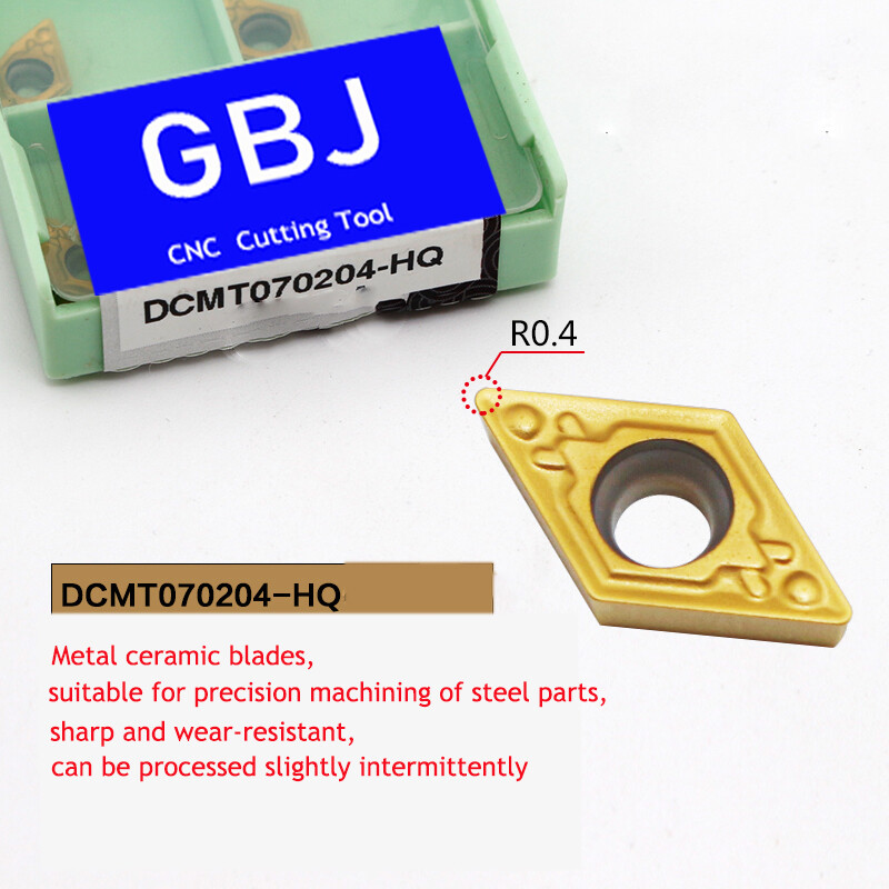 DCMT070204-HQ GBJ300T DCMT2 1.5 1 Cermet blade machined steel TIN paint-coat